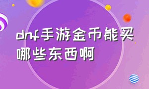 dnf手游金币能买哪些东西啊