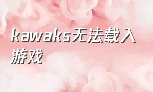 kawaks无法载入游戏（kawaks下载后载入不了游戏怎么办）