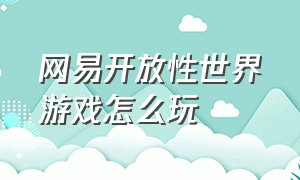 网易开放性世界游戏怎么玩