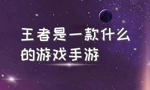 王者是一款什么的游戏手游（王者官方做了哪些游戏）