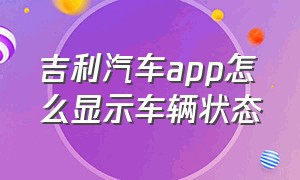 吉利汽车app怎么显示车辆状态