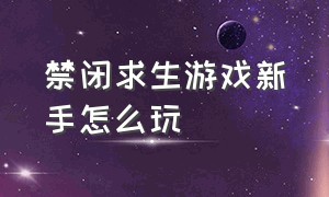 禁闭求生游戏新手怎么玩