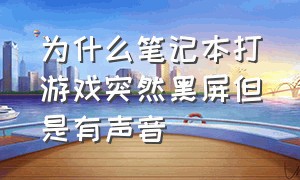 为什么笔记本打游戏突然黑屏但是有声音