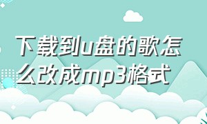 下载到u盘的歌怎么改成mp3格式（下载到u盘歌曲怎么转换格式）