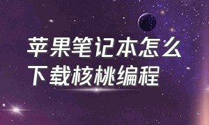 苹果笔记本怎么下载核桃编程