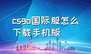 csgo国际服怎么下载手机版