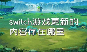 switch游戏更新的内容存在哪里