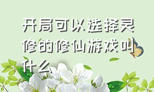 开局可以选择灵修的修仙游戏叫什么（开局可以选择灵修的修仙游戏叫什么来着）