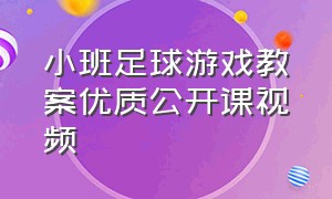 小班足球游戏教案优质公开课视频