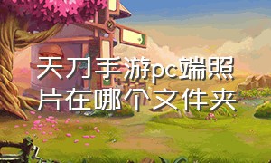 天刀手游pc端照片在哪个文件夹