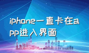 iphone一直卡在app进入界面