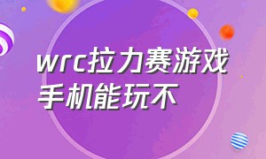 wrc拉力赛游戏手机能玩不（wrc拉力赛游戏手机版破解）