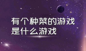 有个种菜的游戏是什么游戏