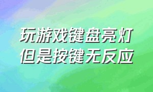 玩游戏键盘亮灯但是按键无反应