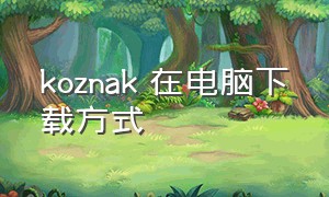 koznak 在电脑下载方式