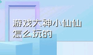 游戏大神小仙仙怎么玩的