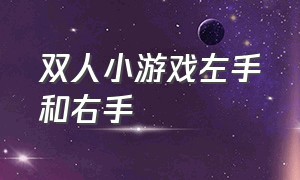 双人小游戏左手和右手（双人小游戏左手和右手的区别）