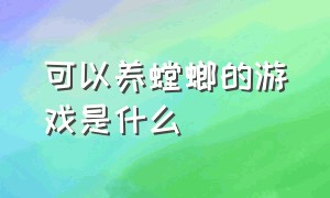 可以养螳螂的游戏是什么