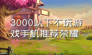 3000以下不玩游戏手机推荐荣耀