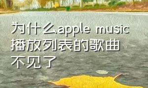 为什么apple music播放列表的歌曲不见了