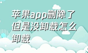 苹果app删除了但是没卸载怎么卸载