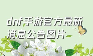 dnf手游官方最新消息公告图片