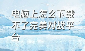 电脑上怎么下载不了完美对战平台（完美对战平台安装终止怎么办）