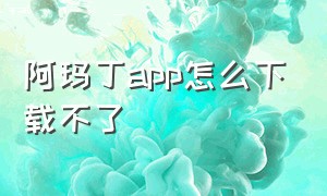 阿玛丁app怎么下载不了