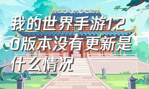 我的世界手游1.20版本没有更新是什么情况（我的世界手机版1.19啥时候更新）