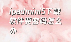 ipadmini5下载软件要密码怎么办（ipad mini5id密码忘了怎么办）