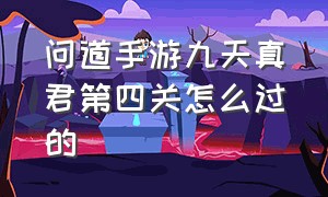 问道手游九天真君第四关怎么过的