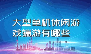 大型单机休闲游戏端游有哪些（大型单机休闲游戏端游有哪些好玩）