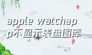 apple watchapp不显示表盘图库