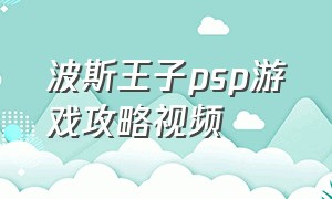 波斯王子psp游戏攻略视频