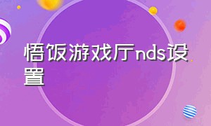 悟饭游戏厅nds设置