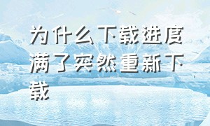 为什么下载进度满了突然重新下载