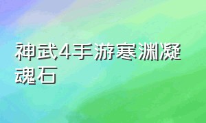 神武4手游寒渊凝魂石（神武4手游魂石争夺战时间）