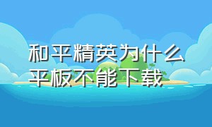 和平精英为什么平板不能下载