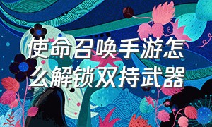 使命召唤手游怎么解锁双持武器