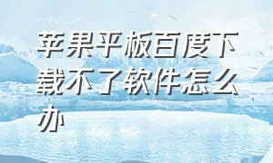 苹果平板百度下载不了软件怎么办