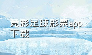 竞彩足球彩票app下载（竞彩足彩官方下载手机版）