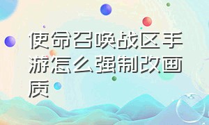 使命召唤战区手游怎么强制改画质