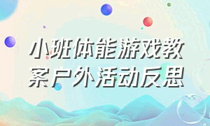 小班体能游戏教案户外活动反思