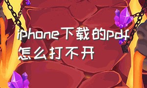 iphone下载的pdf怎么打不开