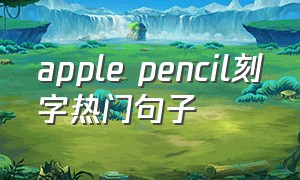 apple pencil刻字热门句子