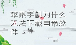 苹果手机为什么无法下载自带软件