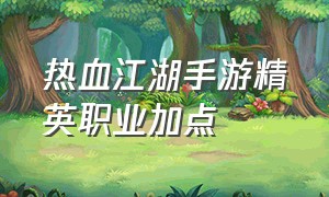 热血江湖手游精英职业加点