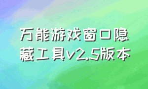 万能游戏窗口隐藏工具v2.5版本