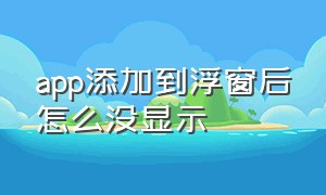 app添加到浮窗后怎么没显示