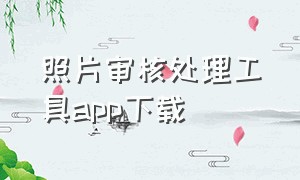 照片审核处理工具app下载（照片审核处理工具下载使用方法）